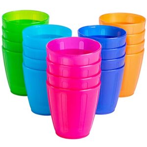 honla 8 oz kids cups,set of 20 small plastic cups for kids,bpa free cups,dishwasher safe,reusable and unbreakable children drinking cups tumblers in 5 assorted colors