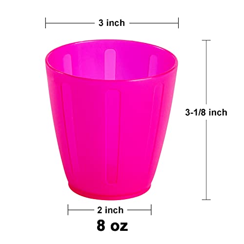 Honla 8 oz Kids Cups,Set of 20 Small Plastic Cups for Kids,BPA Free Cups,Dishwasher Safe,Reusable and Unbreakable Children Drinking Cups Tumblers in 5 Assorted Colors