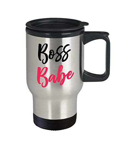 Boss Babe Travel Mug - Funny Tea Hot Cocoa Coffee Insulated Tumbler - Novelty Birthday Christmas Anniversary Gag Gifts Idea