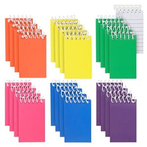 blue panda 24-pack mini notepads, rainbow colored notepads bulk pack for note taking, stocking stuffers, top spiral, lined paper pads, school supplies (6 colors, 2.25x3.5 in)