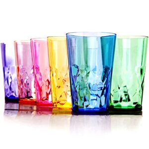 scandinovia - 19 oz unbreakable premium drinking glasses - set of 6 - tritan plastic tumbler cups - perfect for gifts - bpa free - dishwasher safe - stackable