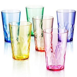 SCANDINOVIA - 19 oz Unbreakable Premium Drinking Glasses - Set of 6 - Tritan Plastic Tumbler Cups - Perfect for Gifts - BPA Free - Dishwasher Safe - Stackable