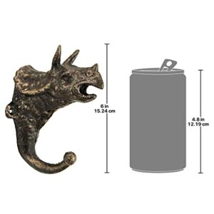Design Toscano Triceratops Decorative Dinosaur Foundry Cast Iron Wall Hook