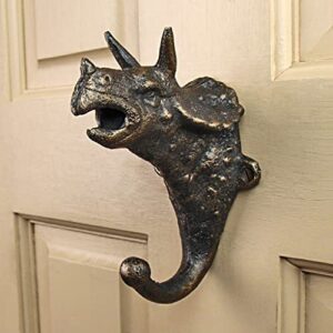 Design Toscano Triceratops Decorative Dinosaur Foundry Cast Iron Wall Hook