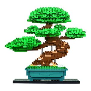 nanoblock - bonsai matsu deluxe edition world famous, advanced hobby series building kit, green (nb039)