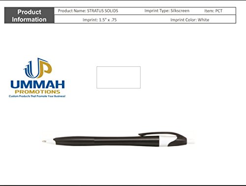 Ummah Promotions Promotional Classic Solid Click Pen Printed with Your Logo or Message - 300 QTY