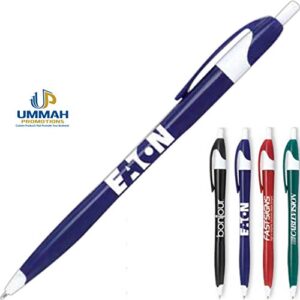 Ummah Promotions Promotional Classic Solid Click Pen Printed with Your Logo or Message - 300 QTY