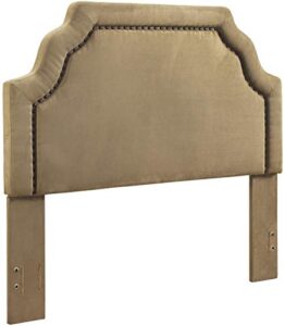 crosley furniture cf90009-501cm loren keystone upholstered headboard, full/queen, camel microfiber
