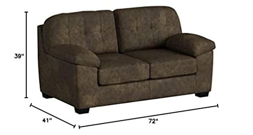 Signature Design by Ashley Accrington Plush Loveseat with Tufted Back, Brown