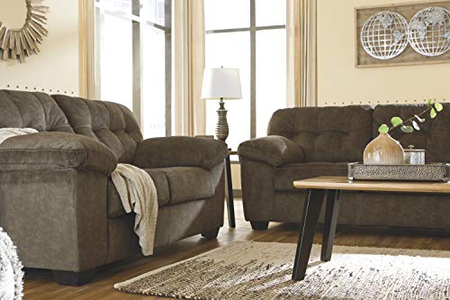 Signature Design by Ashley Accrington Plush Loveseat with Tufted Back, Brown