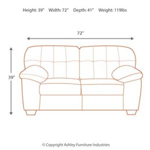 Signature Design by Ashley Accrington Plush Loveseat with Tufted Back, Brown