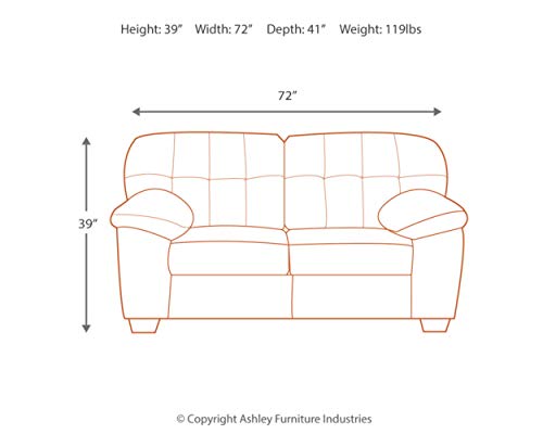 Signature Design by Ashley Accrington Plush Loveseat with Tufted Back, Brown
