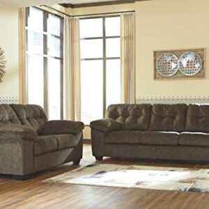 Signature Design by Ashley Accrington Plush Loveseat with Tufted Back, Brown