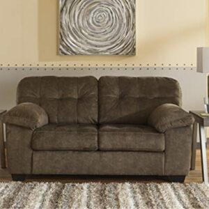 Signature Design by Ashley Accrington Plush Loveseat with Tufted Back, Brown