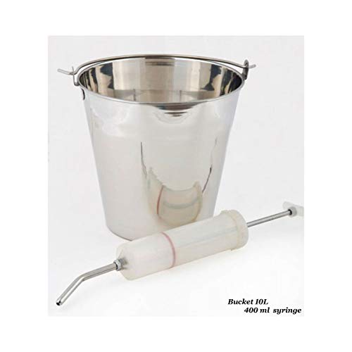 Equinez Tools Stainless Steel Bucket 10 L, incl. dose Syringe 400 ml Equine Dental