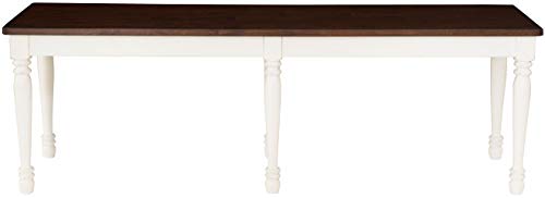 Crosley Furniture Shelby Dining Bench, Distressed White