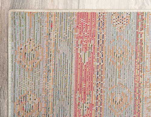 Unique Loom Sedona Collection Distressed, Southwester, Over-Dyed, Vintage Area Rug, 9' 0" x 12' 0", Blue/Beige
