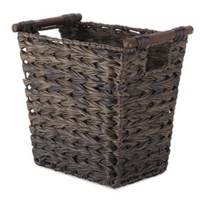 whitmor split rattique driftwood brown waste basket