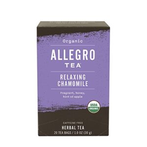 allegro tea organic relaxing chamomile tea bags, 20 count