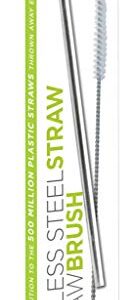 U Konserve - Stainless Steel Straw and Brush, Environment Friendly Alternative to Plastic Straws, Durable Stainless Steel, With Handy Straw Brush (Set of 2)