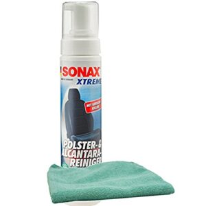 sonax upholstery & alcantara cleaner (250 ml) bundled with microfiber cloth (2 items)