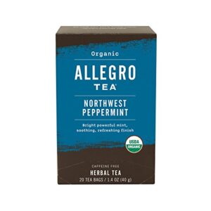 allegro tea organic northwest peppermint tea bags, 20 count