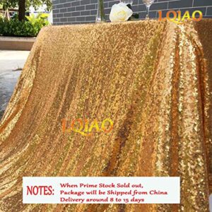 LQIAO Shimmer Gold Sequin Fabric by The Yard Two Way Stretch Spandex Embroidered Mesh African Lace Sequin Fabric for Dress Sewing