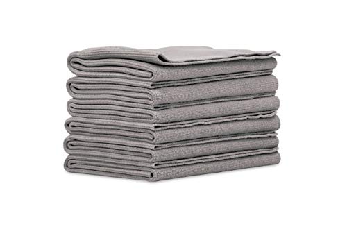 Griot's Garage 14902 Microfiber Edgeless Towels (Set of 6),Grey,16" x 16"