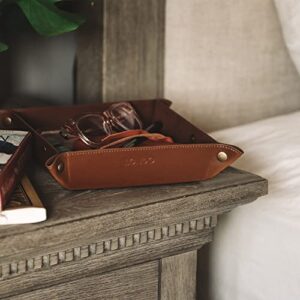 Londo Leather Tray Organizer - Practical Storage Box for Wallets, Watches, Keys, Coins, Cell Phones and Office Equipment