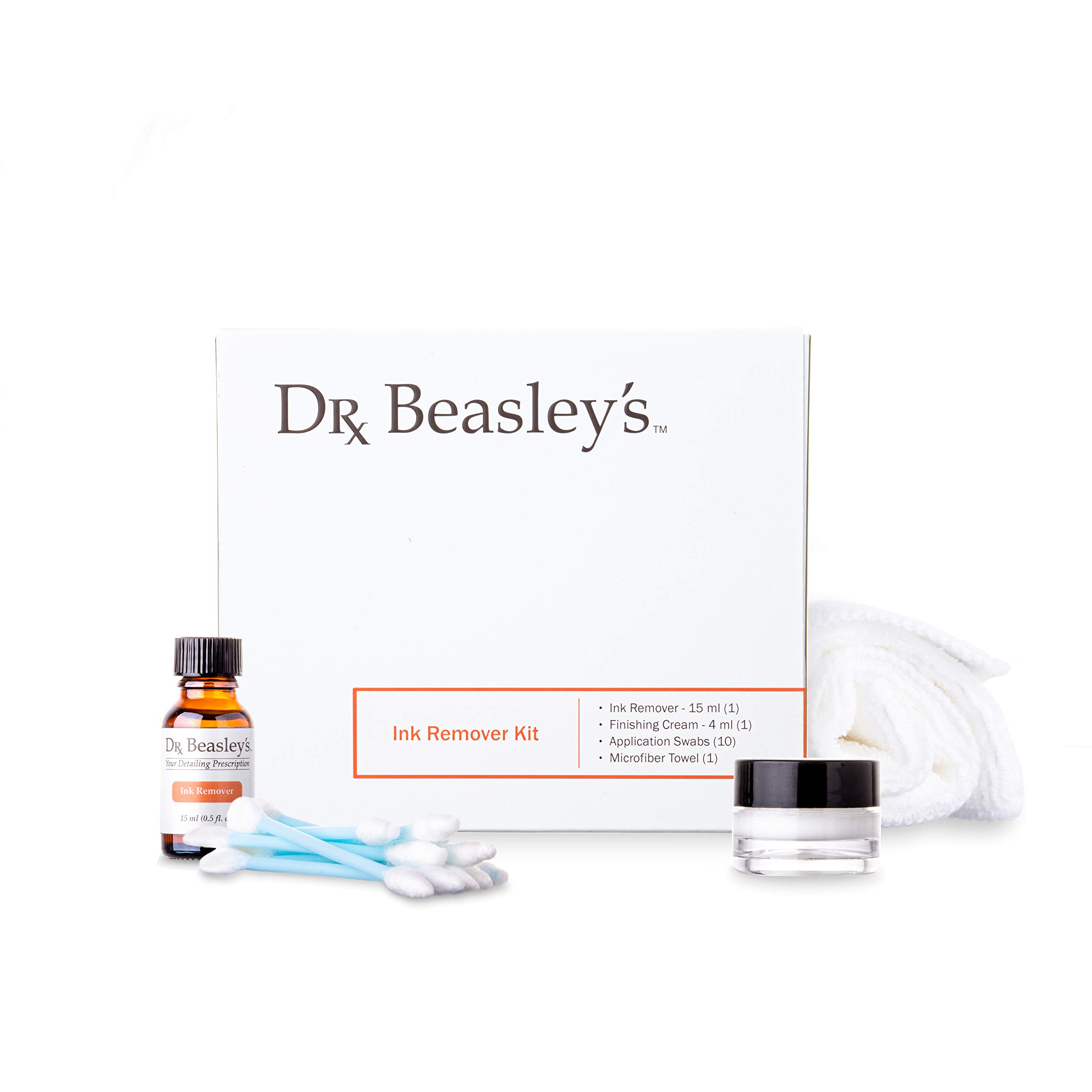 Dr. Beasley's Ink Remover Kit - Preserves Look of Leather Surfaces, Safe For All Top Coated & Colored Leathers, Permanently Removes Water and Oil-Based Ink Stains