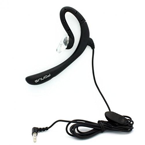 Wired Headset Mono Hands-Free Earphone 3.5mm Headphone Earpiece w Boom Mic Single Earbud [Black] for Sprint Motorola Google Nexus 6 - Sprint Motorola Moto E4 - Sprint Motorola Moto E4 Plus