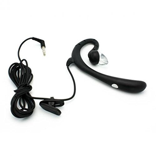 Wired Headset Mono Hands-Free Earphone 3.5mm Headphone Earpiece w Boom Mic Single Earbud [Black] for Sprint Motorola Google Nexus 6 - Sprint Motorola Moto E4 - Sprint Motorola Moto E4 Plus