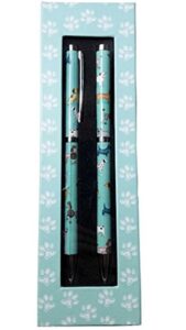 kate windgate gift boxed pen set - mint dogs 13707