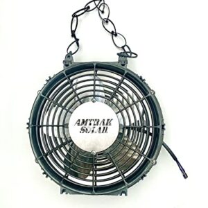 Amtrak Solar Powerful 50-Watt 12" Plastic Fan with 7" Metal Blade Solar Fan for travel and camping (Portable)