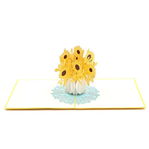 Liif 3D Greeting Pop Up Get Well Card, Get Well Soon Card (Sunflower)