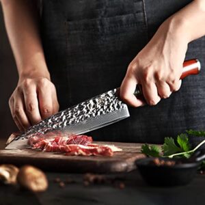 YARENH Chef Knife, 8 inch Professional Kitchen Knife,Sharp Damascus Stainless Steel Blade,73 Layers,High Carbon,Full Tang,Dalbergia Wood Handle,Gift Box Packaging,HTT-Series