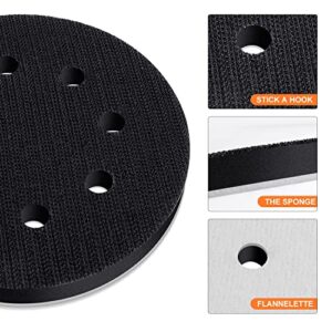 POLIWELL 5-Inch 8 Holes Hook and Loop Soft Sponge Cushion Interface Buffer Pad, Pack of 2