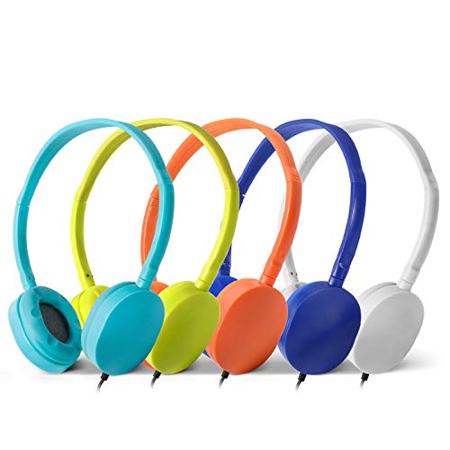 Wholesale Bulk Headphone Earphone Earbud - Kaysent(KHP0-10Mixed) 10 Pack Wholesale Mixed Colors(Each 2 Pack) Headphone for School, Classroom, Airplane, Hospiital, Students,Kids and Adults