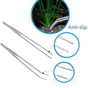 Fistoy Aquarium Aquascaping Tool, Long Tweezers Scissors Spatula, 4 in 1 Stainless Steel Aquatic Plants Set for Fish Starter Kits, Aquariums Tank and Terrarium