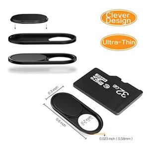 imluckies Metal Webcam Cover Slide, 0.023in Camera Cover for Laptop Computer, MacBook Pro/Air iMac iPad Tablet iPhone 8/7 Plus, Echo Show/Spot Web Camera Blocker Protect Your Privacy [2 Pack Black]