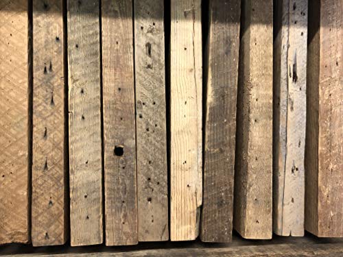 Reclaimed Wood Accent Shelves Rustic Industrial - Amish Handcrafted in Lancaster County, PA - Set of Two | 24 Inches, (Genuine Salvaged/Reclaimed with Raw Metal Brackets) (Natural 24" x 7" x 2")