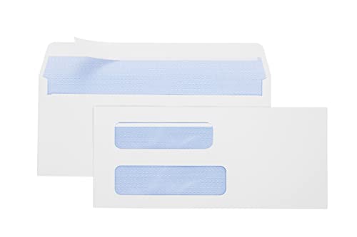 Office Deed #10 Double Window Envelopes Self Seal #10 Security Envelopes-Designed for Business Statements, Quickbooks Invoices, and Return, Self Seal Envelopes Size - 4 1/8 X 9 ½’’