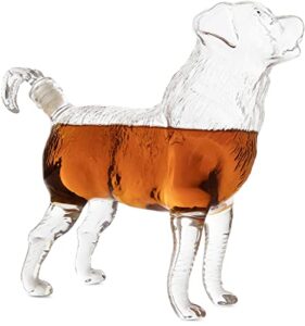 dog decanter wine & whiskey - dog lovers gift by the wine savant, beautiful profile of a dog 500ml - whiskey, wine scotch or liquor decanter, funny, beagle, boxer, boggle, golden retriever, labrador