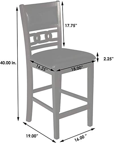 New Classic Furniture Gia 5-Piece Round Counter Height Dining Set with 1 Dining Table and 4 Chairs, 42-Inch, Cherry