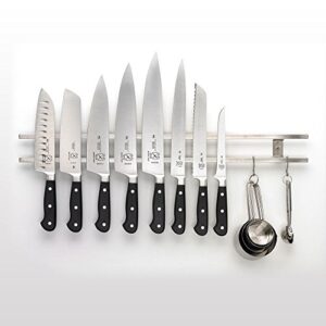 Mercer Culinary 24" Magnetic Knife Bar with 6 S Hooks, 24 Inch x 2.4 Inch x .9 Inch, Stainless Steel