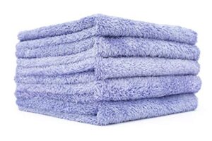 the rag company - eagle edgeless 350 (5-pack) professional korean 70/30 blend super plush microfiber detailing towels, 350gsm, 16in x 16in, lavender