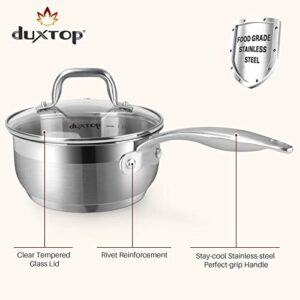 Duxtop Professional Stainless Steel Induction Cookware Set, 19PC Kitchen Pots and Pans Set, Heavy Bottom with Impact-bonded Technology