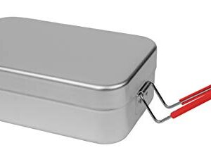 Trangia Mess Tin Reusable Sustainable Storage Container, Red Handle, Large