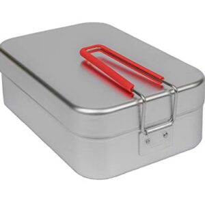 Trangia Mess Tin Reusable Sustainable Storage Container, Red Handle, Large