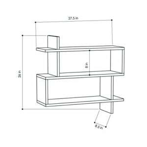 Ada Home Décor Westcott Wall Shelf, 27.5'' x 26'' x 8.5'', White